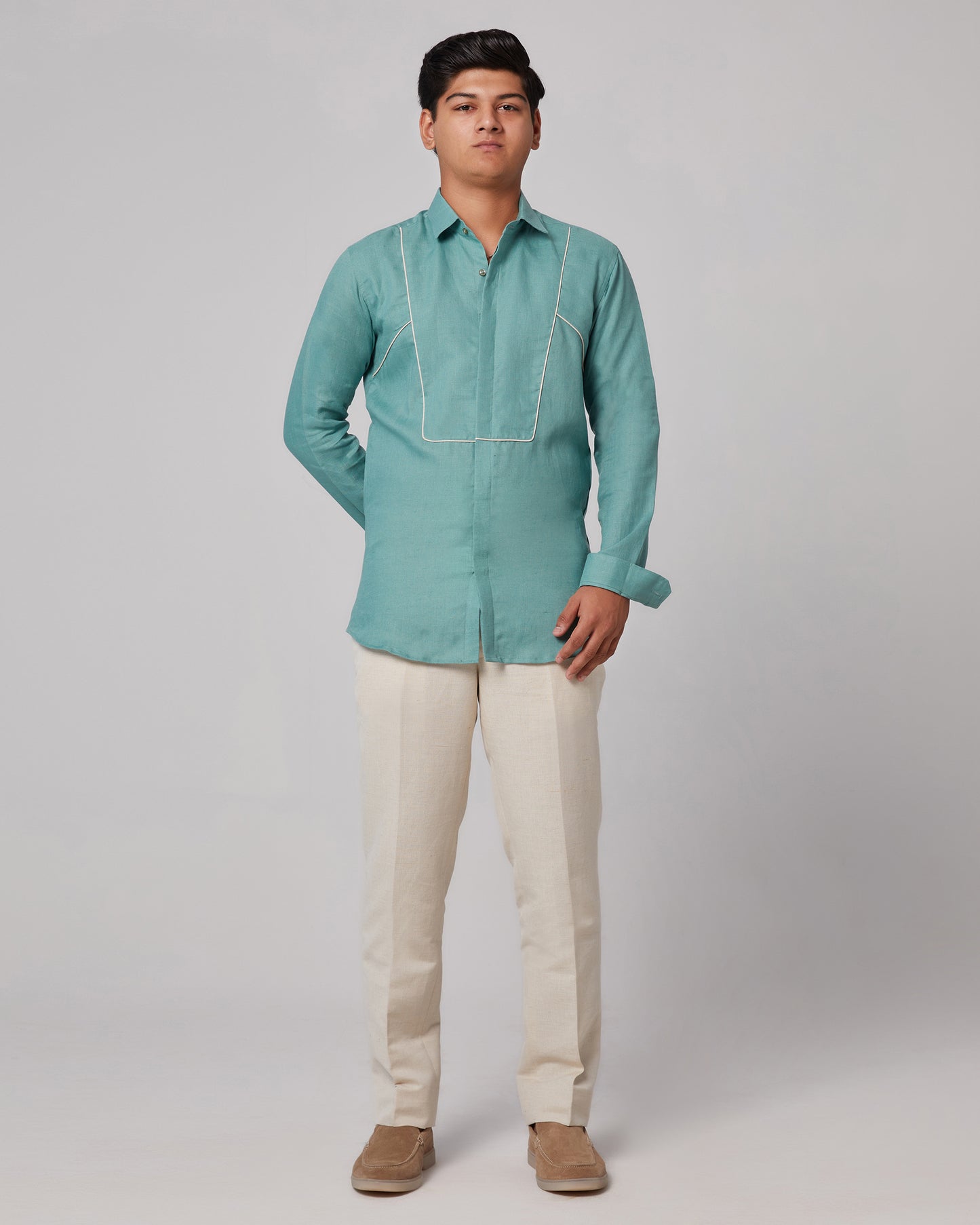Geometric Piping Shirt.